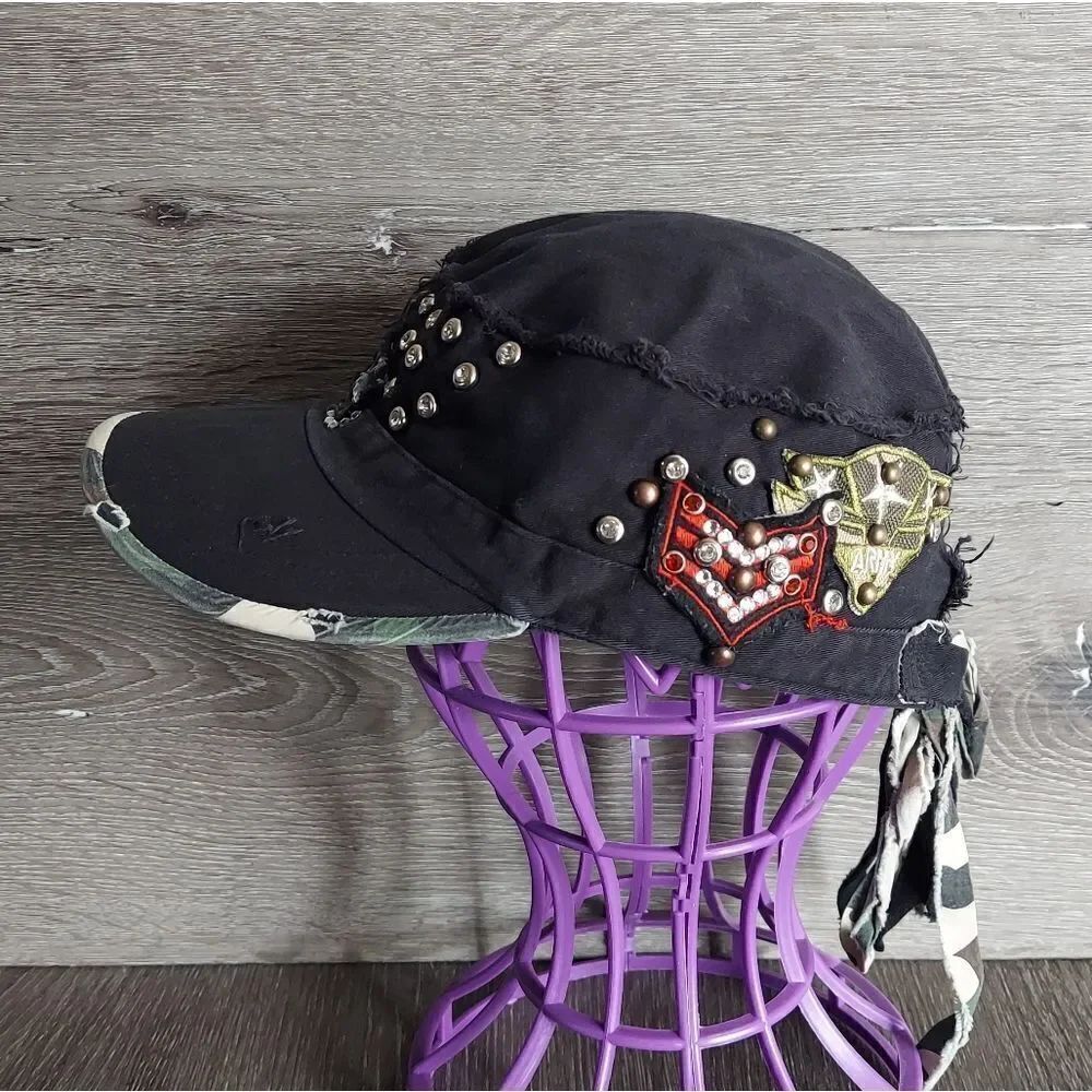DREAM CONTROL USA Army Military Cap S/M Embellished Hat for Women